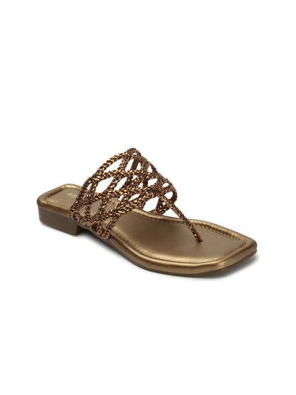 Dhiyona AK Textured Open Toe Flats