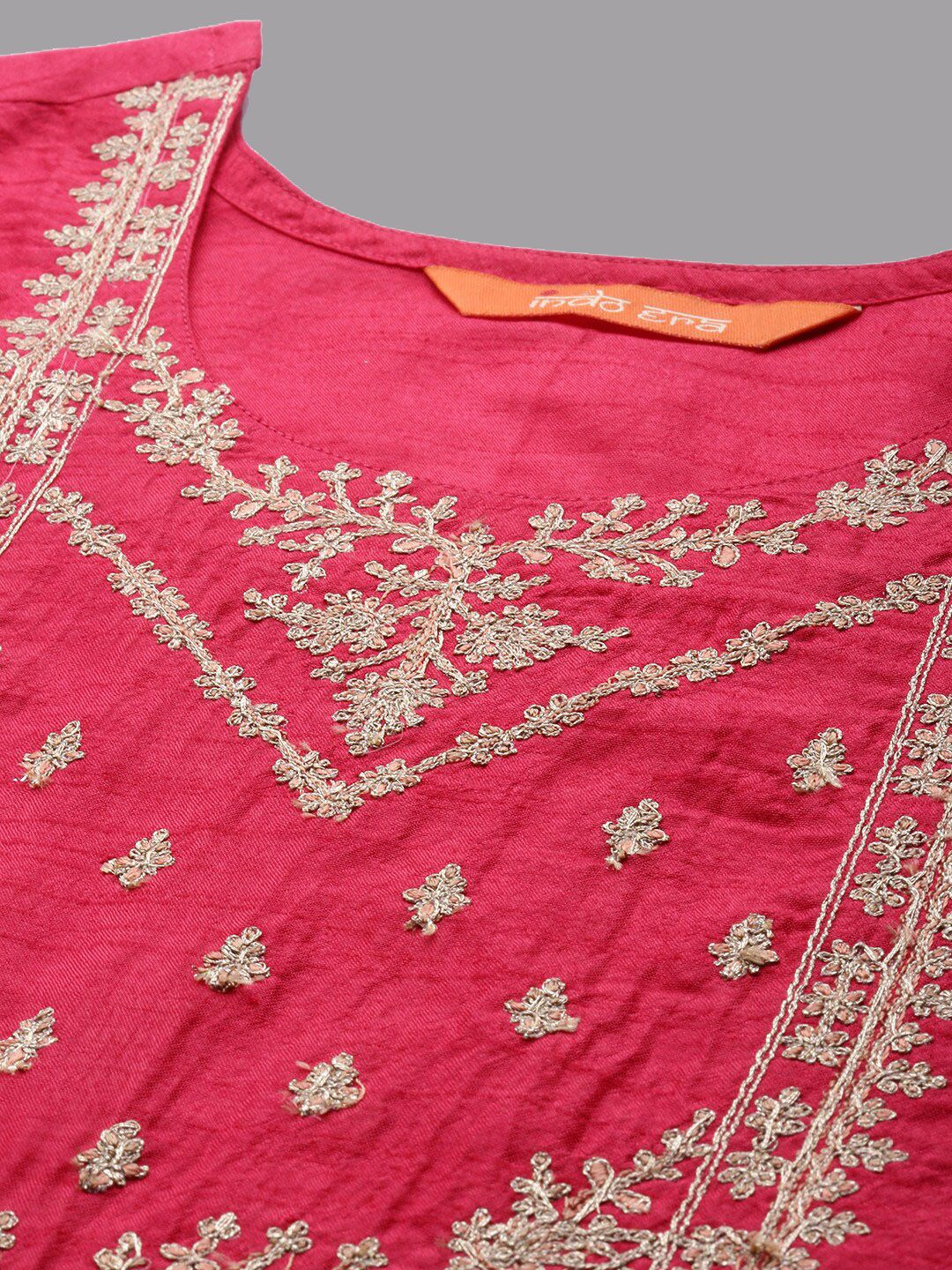 Dhiyona IE Women Round Neck Embroidered Kurta & Trousers With Dupatta