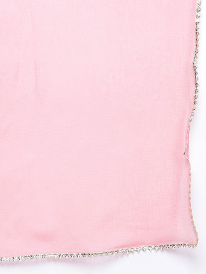 Dhiyona VA Women'sFloral Yoke Design Regular Sequinned Kurta with Trousers & With Dupatta