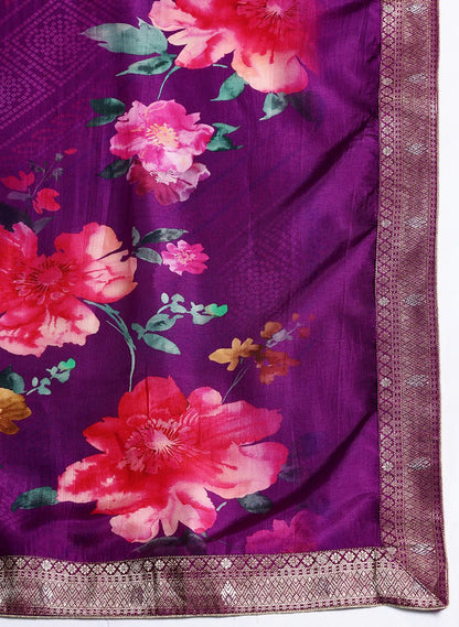 Dhiyona IE Embroidered Regular Kurta With Trousers & Dupatta