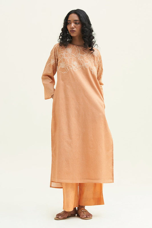 Women's Apricot Wash Cotton Printed Co-ord Set