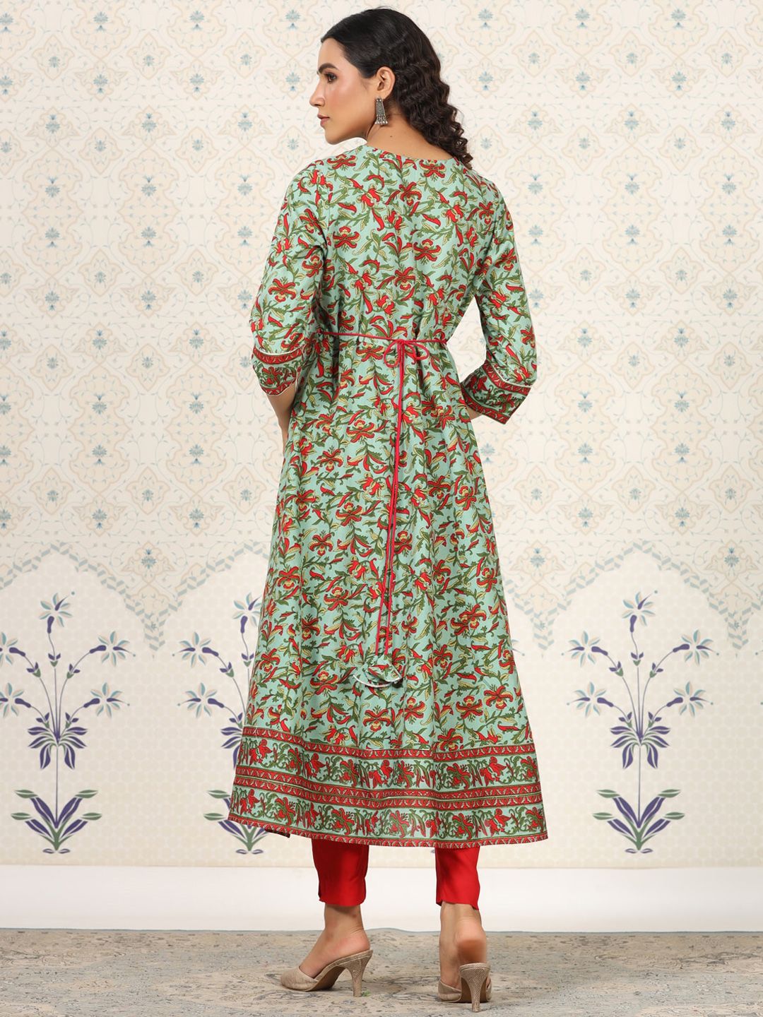 Dhiyona OD  Floral Printed Anarkali Kurta