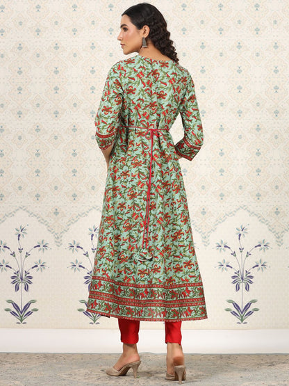Dhiyona OD  Floral Printed Anarkali Kurta