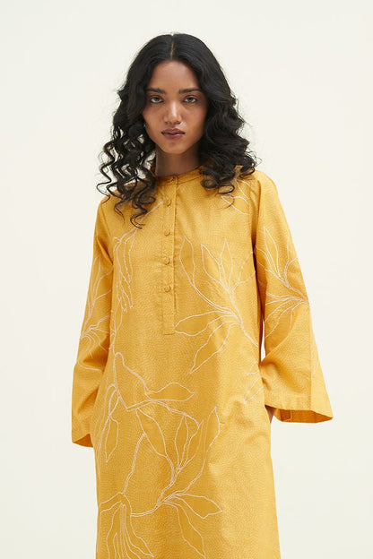 Women's Yellow Cotton Printed Co-ord Set