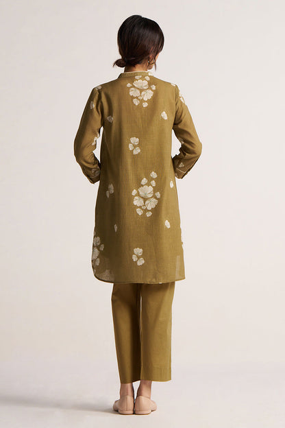 Women's Martini Olive Cotton Linen Co-ord Set