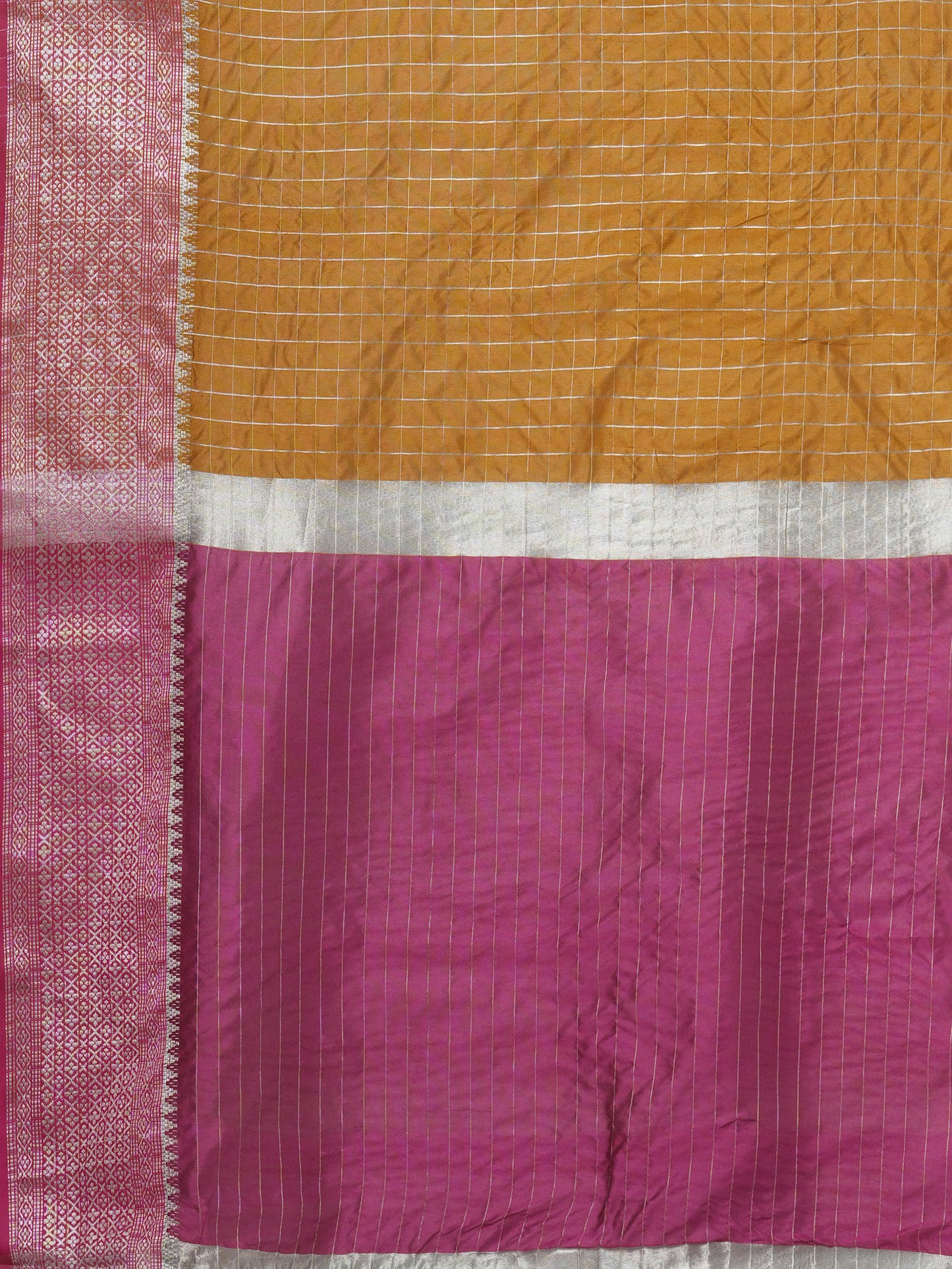 Women's Aura Silk Mustard Woven Design Designer Saree With Blouse Piece