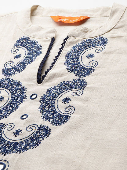 Ethnic Motifs Embroidered Regular Thread Work Kurta with Trousers