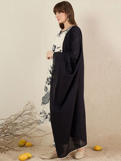 Dhiyona IE Women Floral Printed Cotton Kurta with Trousers & Dupatta