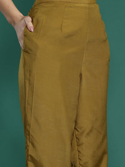 Dhiyona IE Women Ethnic Motifs Woven Design Kurta with Trousers & With Dupatta