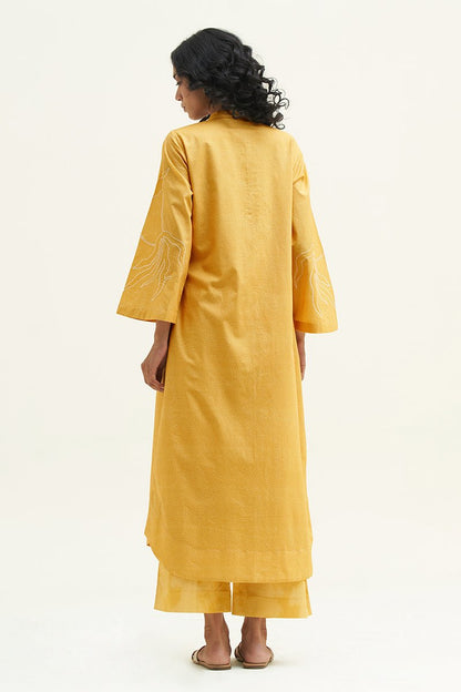 Women's Yellow Cotton Printed Co-ord Set