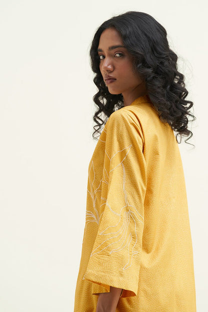 Women's Yellow Cotton Printed Co-ord Set