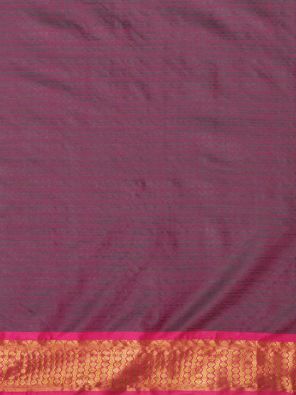 Women's Aura Silk Burgundy Woven Design Designer Saree With Blouse Piece