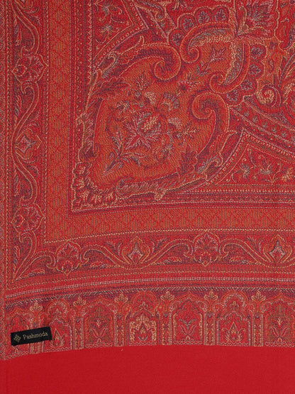 Dhiyona PA Women Red Woven Design Jamawar Shawl