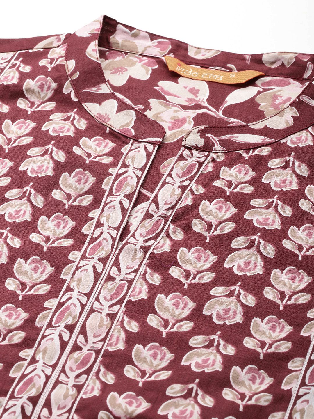 Dhiyona IE Floral Printed Pure Cotton Kurta With Trousers & Dupatta