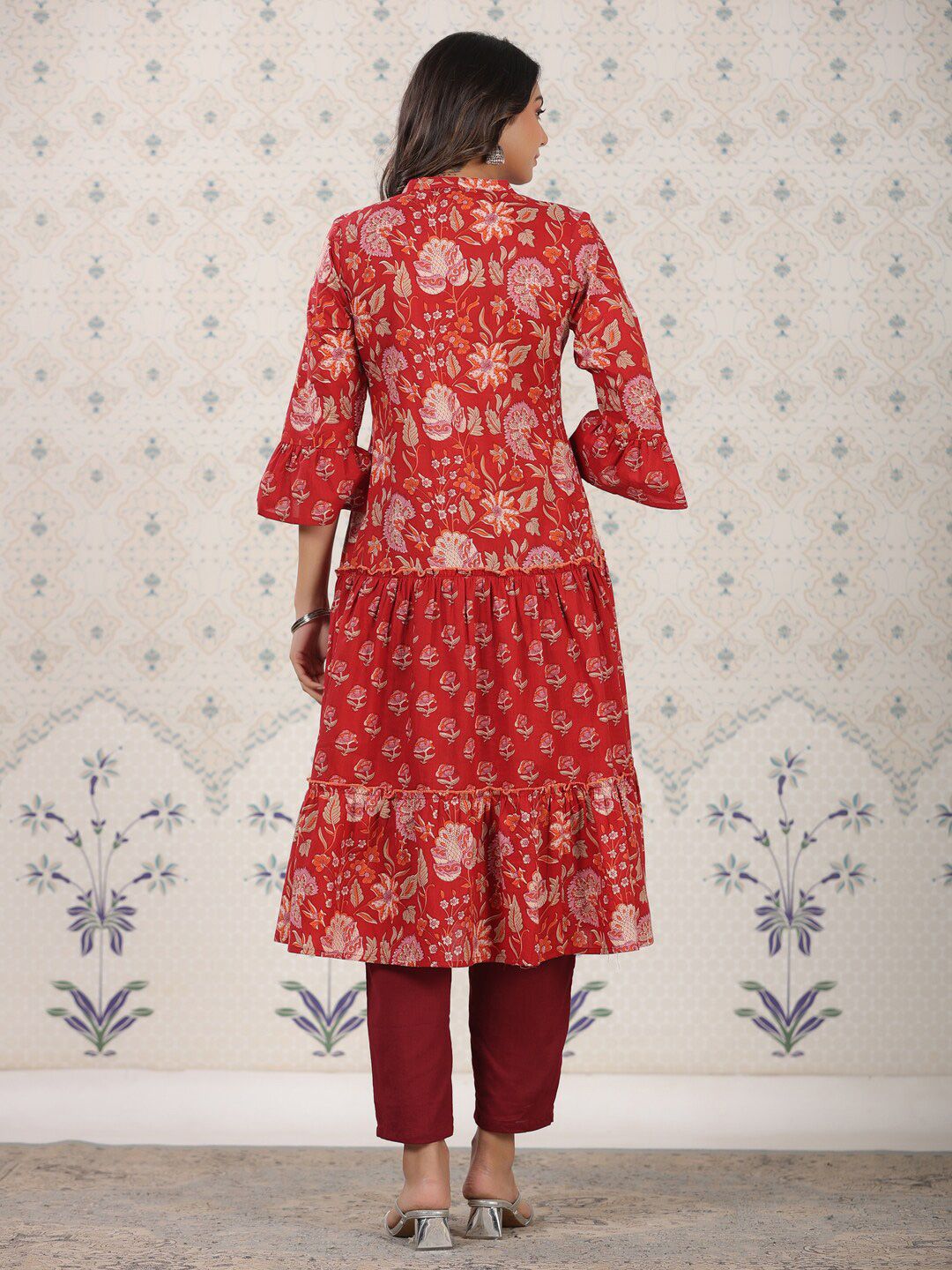 Dhiyona OD  Ethnic Motifs Printed Cotton Tiering Kurta
