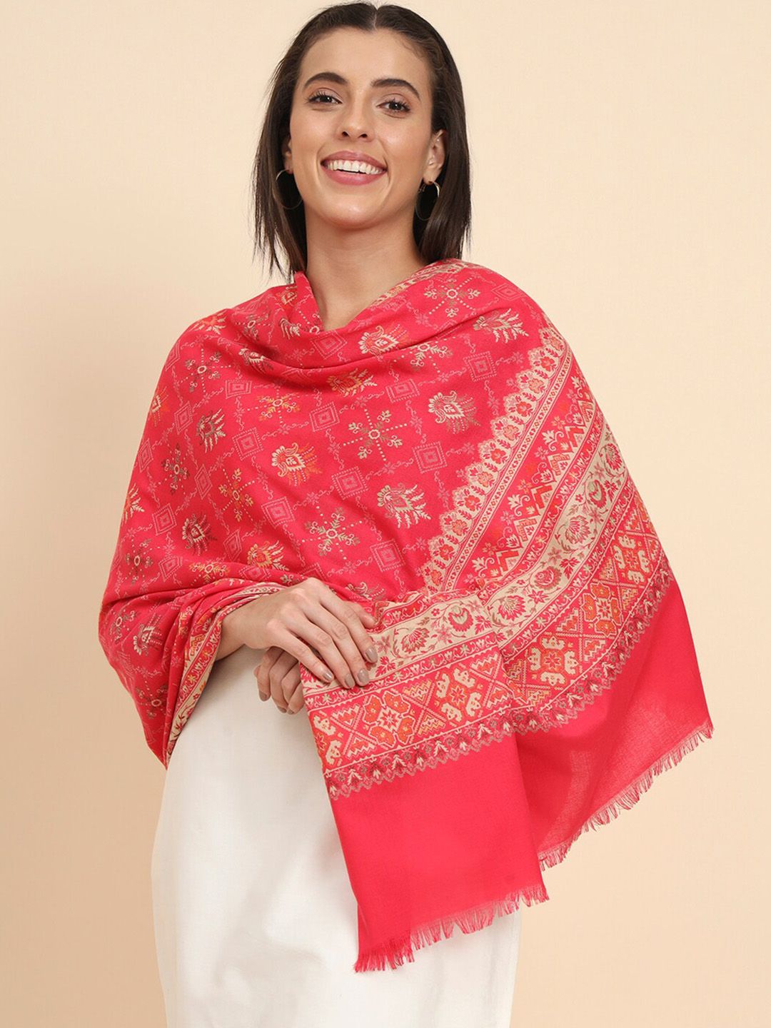 Dhiyona PA Jamawar Ethnic Motifs Woven Design Shawl