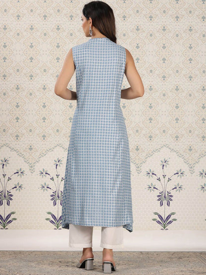 Dhiyona OD  Ethnic Motifs Printed Mandrain collar A-Line Kurta