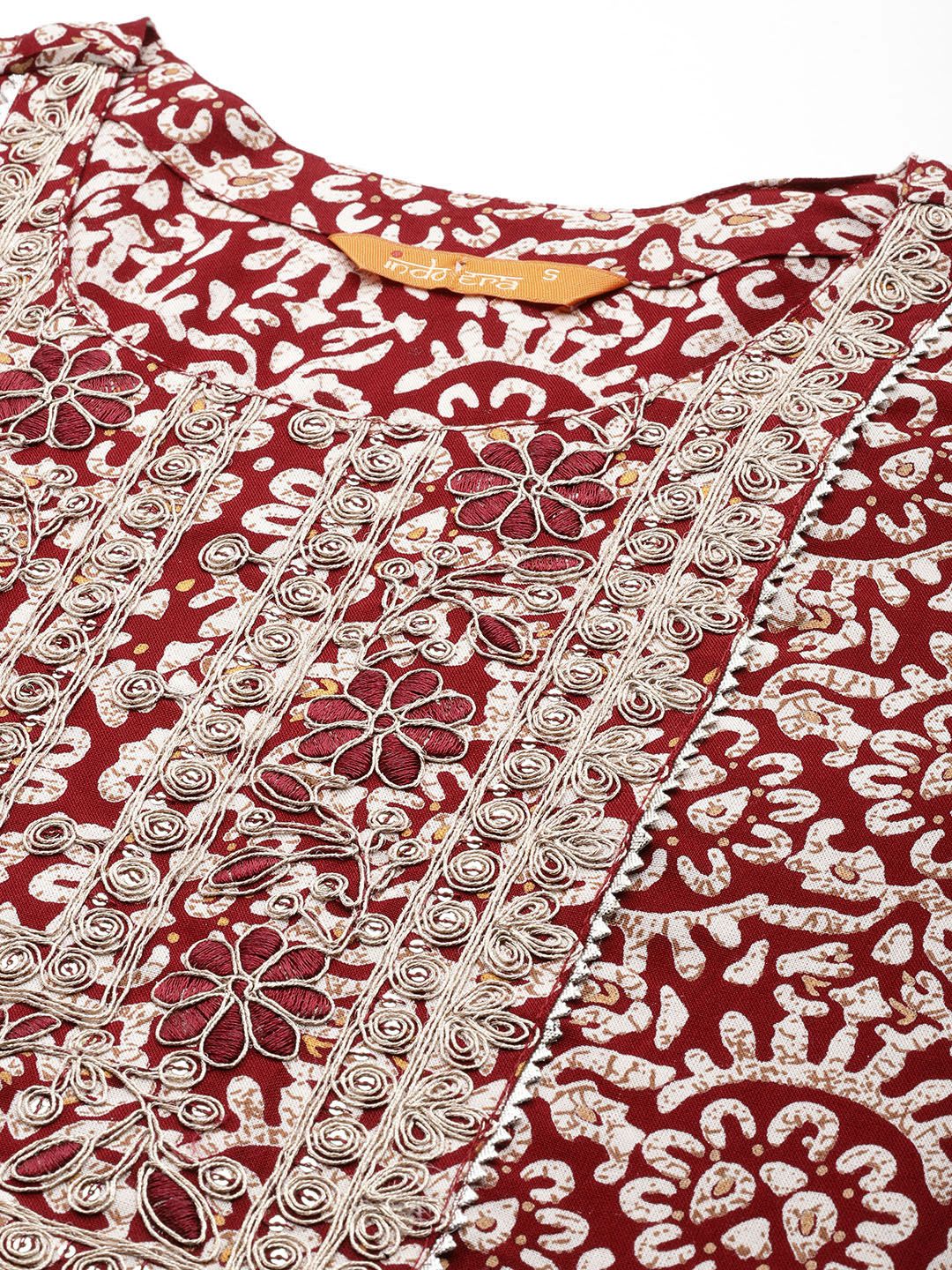 Dhiyona IE Women Floral Printed Sequinned Floral Kurta