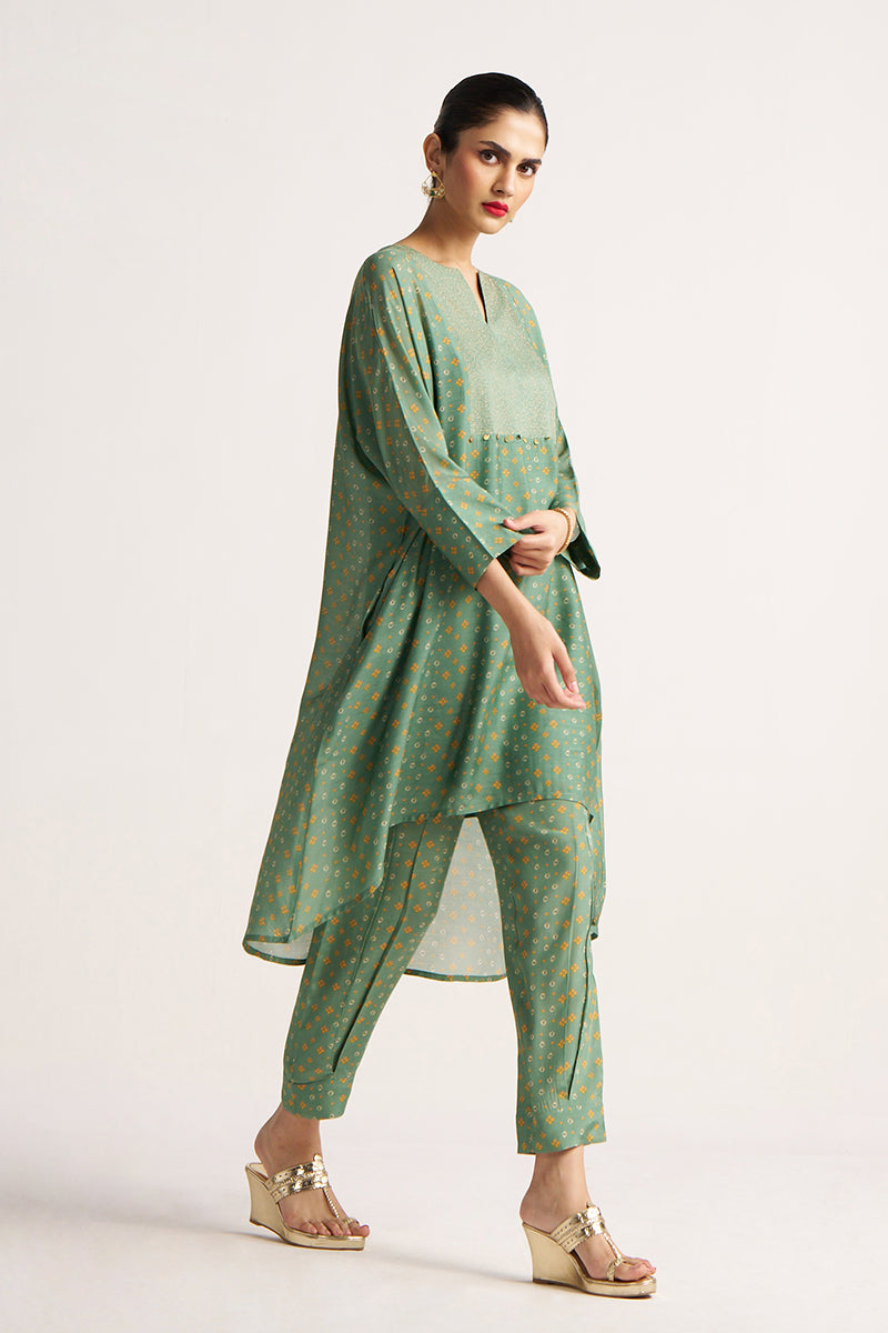 Women's Comfrey Green Bemberg Silk Co-ord Set