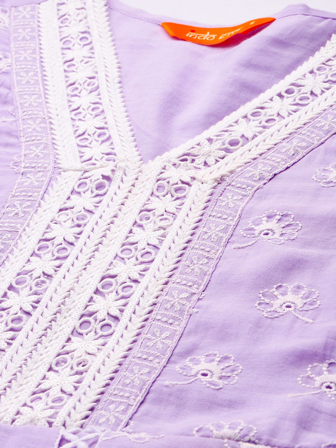 Ethnic Motifs Embroidered Thread Work Pure Cotton Kurta With Trousers & Dupatta