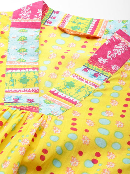 Dhiyona IE Printed Pure Cotton Kurta with Trousers