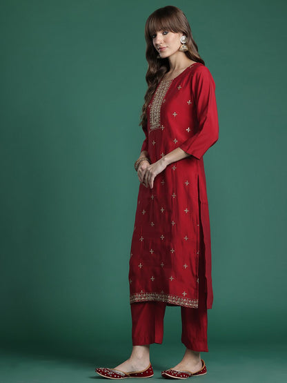 Dhiyona IE Ethnic Motifs Kurta with Trousers & Dupatta