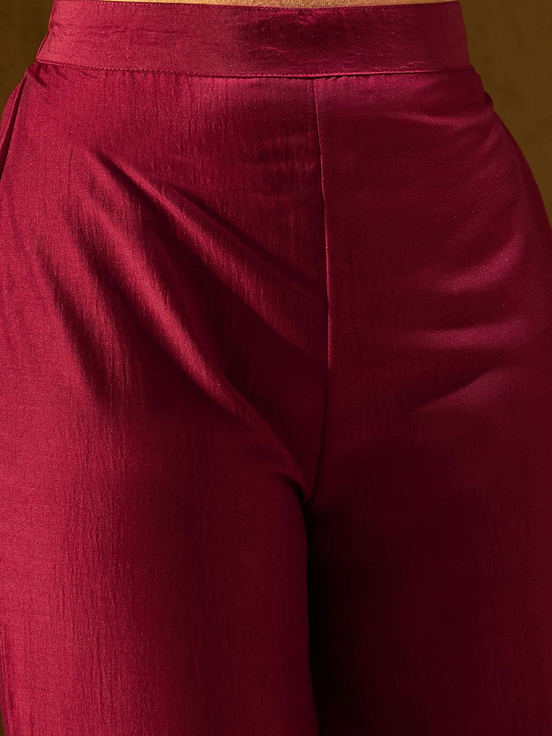 Ethnic Motifs Yoke Design Thread Work Straight Kurta With Trousers & Dupatta