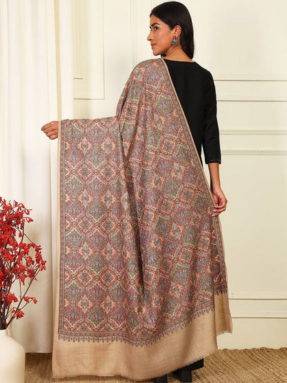 Dhiyona PA Paisley Embroidered Woollen Silk Shawl