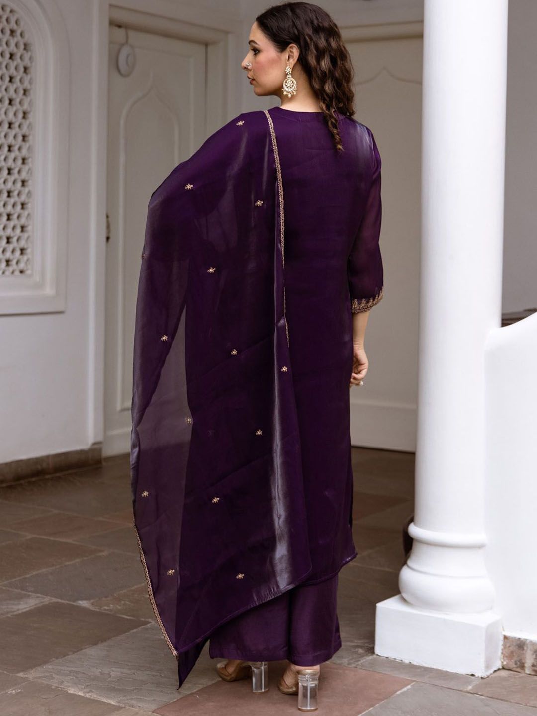 Women Ethnic Motifs Embroidered Regular Kurta with Trousers & With Dupatta