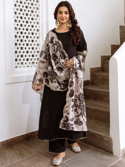 Dhiyona IE Women Regular Kurta with Trousers & With Dupatta