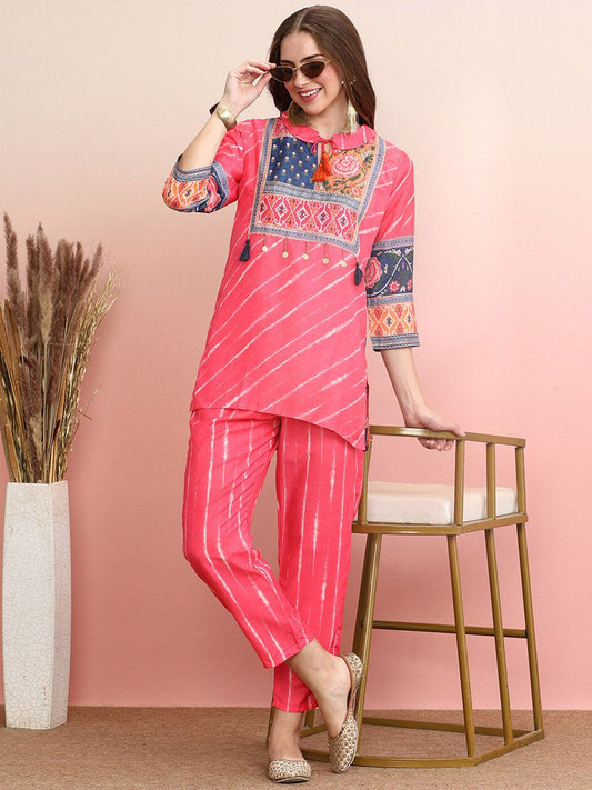 Dhiyona IE Floral Embroidered Top and Trousers