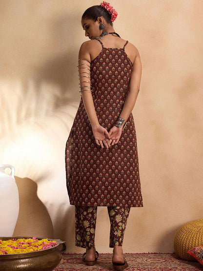 Ethnic Motifs Printed Regular Pure Cotton Kurta with Trousers