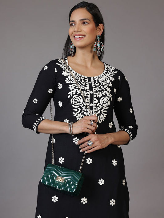 Dhiyona LB Women's Women Floral Embroidered Thread Work Kurta