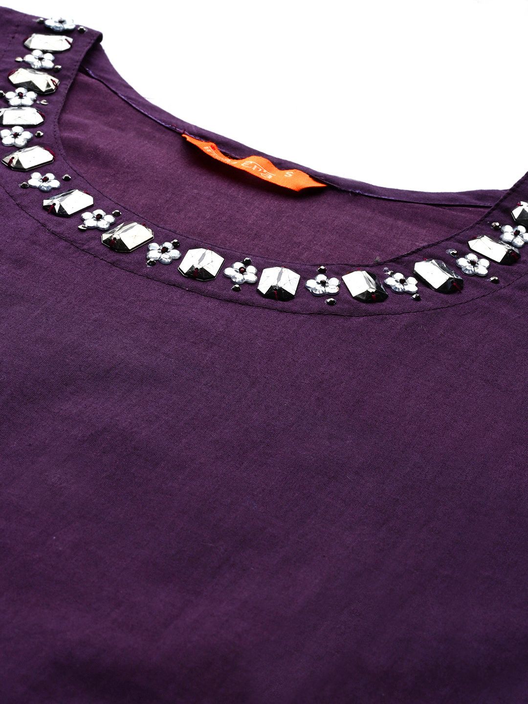 Dhiyona IE Women Floral Printed Pure Cotton Kurta with Trousers & With Dupatta