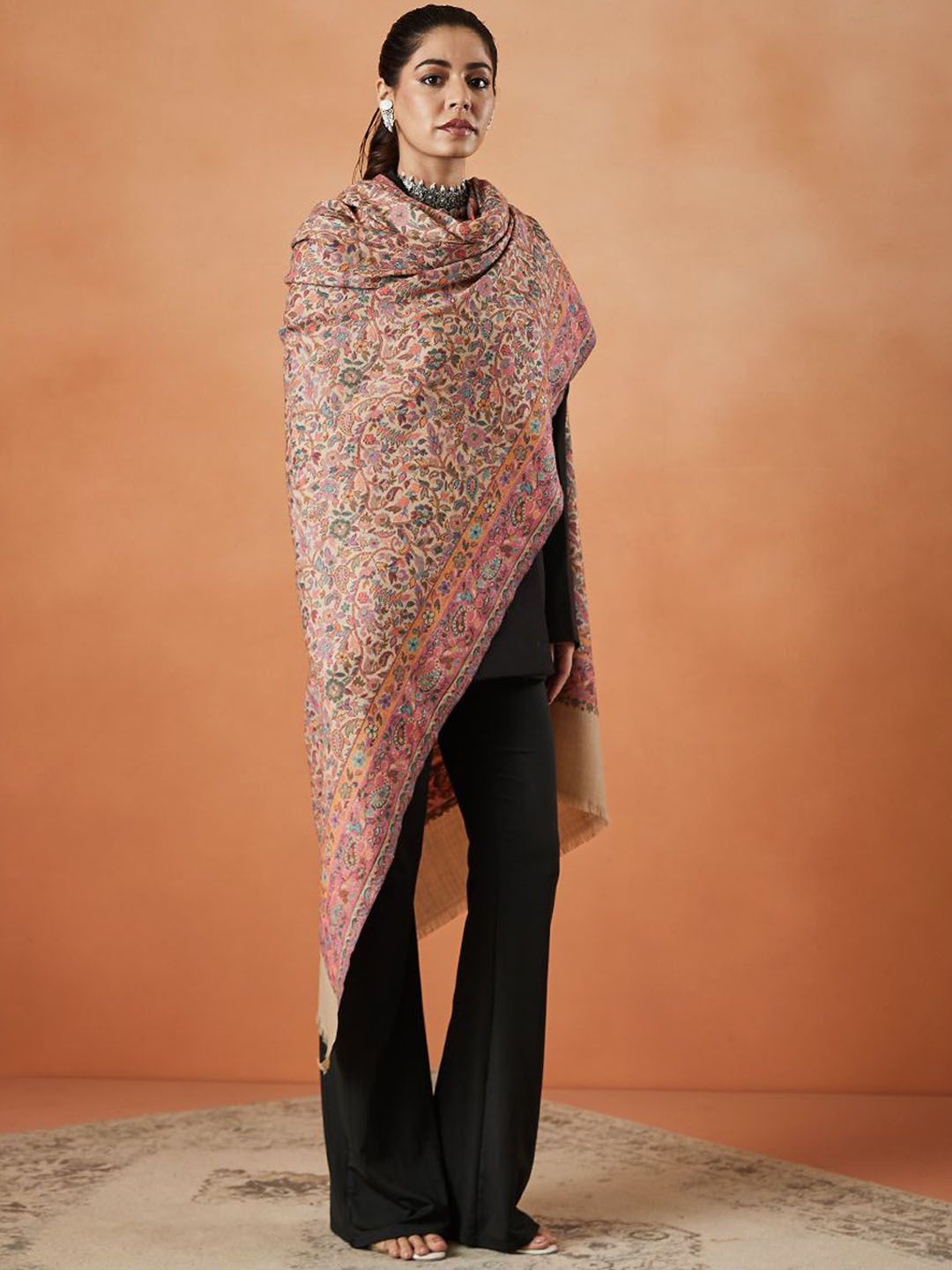 Dhiyona PA Gulzar Kaani Floral Woven Design Shawl