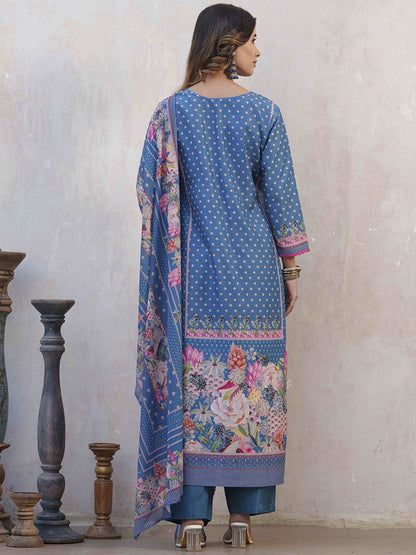 Dhiyona SN Women's Floral Printed Straight Kurta With Palazzos & Dupatta