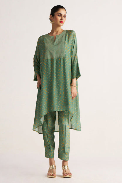 Women's Comfrey Green Bemberg Silk Co-ord Set