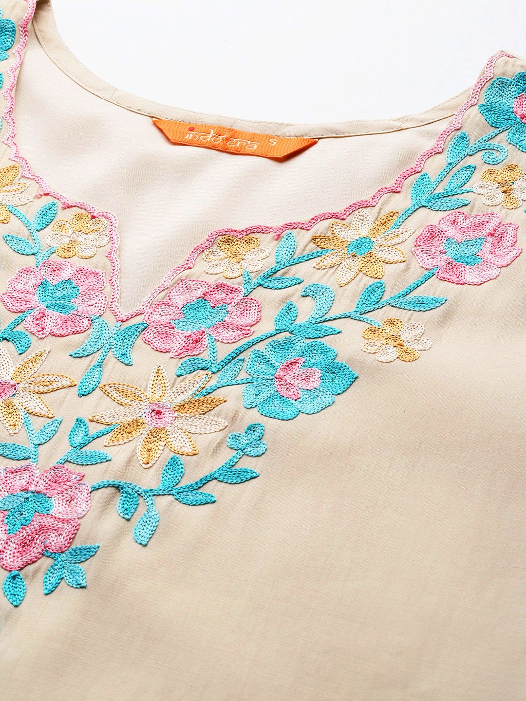Dhiyona IE Floral Aari Work Embroidered Kurta with Trousers & Dupatta