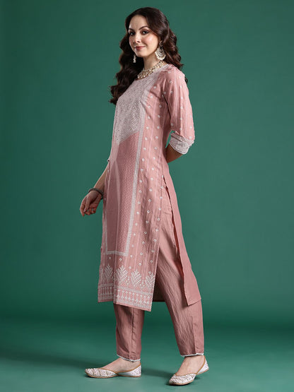 Ethnic Motifs Regular Kurta with Trousers & Dupatta