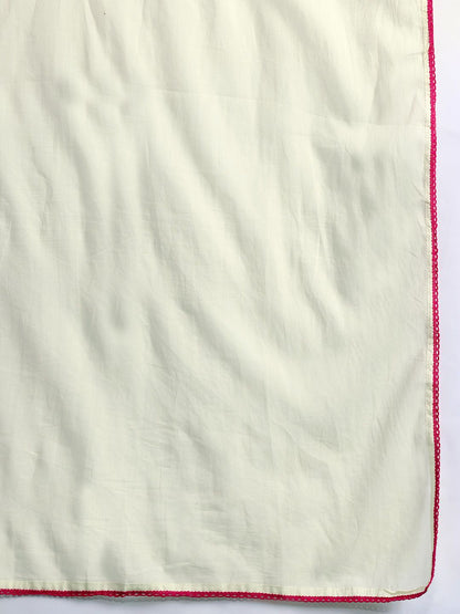 Floral Embroidered Pure Cotton Kurta with Trousers & Dupatta