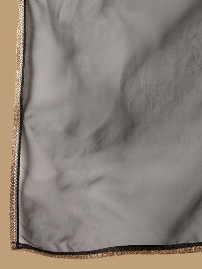 Dhiyona IE Women Ethnic Motifs Embroidered Regular Liva Kurta with Sharara & With Dupatta