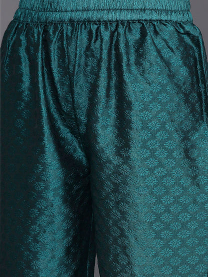 Dhiyona VA Women'sYoke Design Sequinned Straight Kurta & Trousers With Dupatta