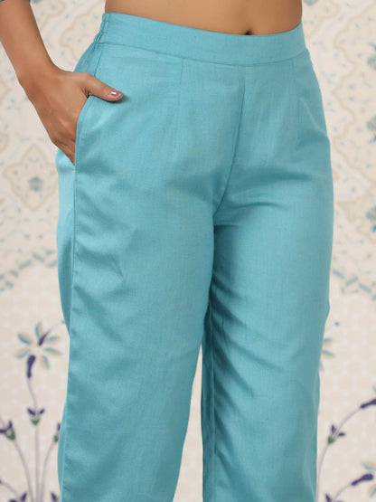 Dhiyona OD  Printed Regular Gotta Patti Kurta with Trousers