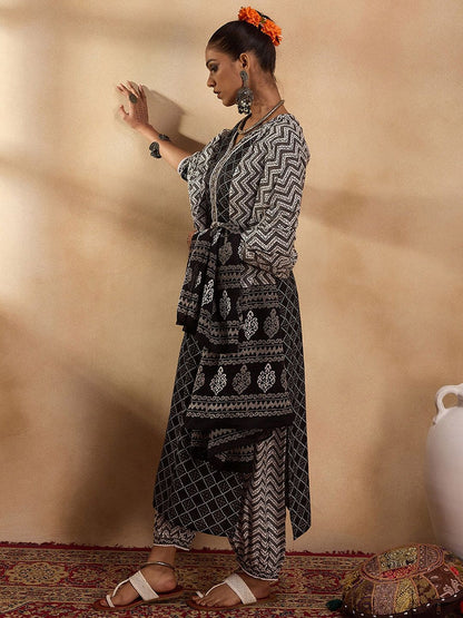 Printed Regular Pure Cotton Kurta with Salwar & Dupatta