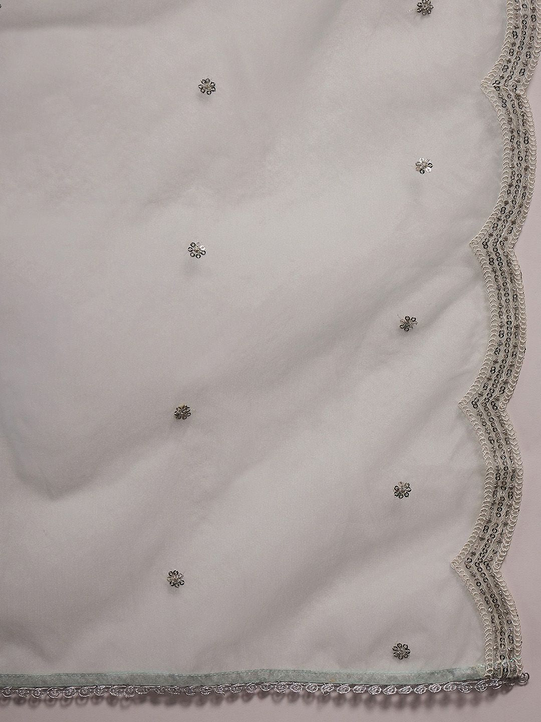 Floral Embroidered Regular Aari Work Kurta with Trousers & With Dupatta