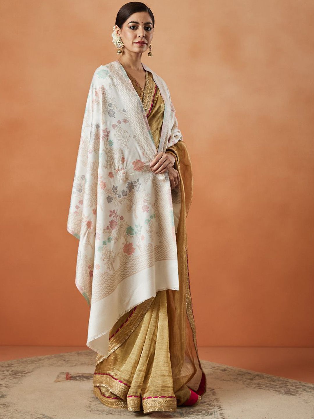 Dhiyona PA Shalimar Kaani Ethnic Motifs Woven Design Shawl