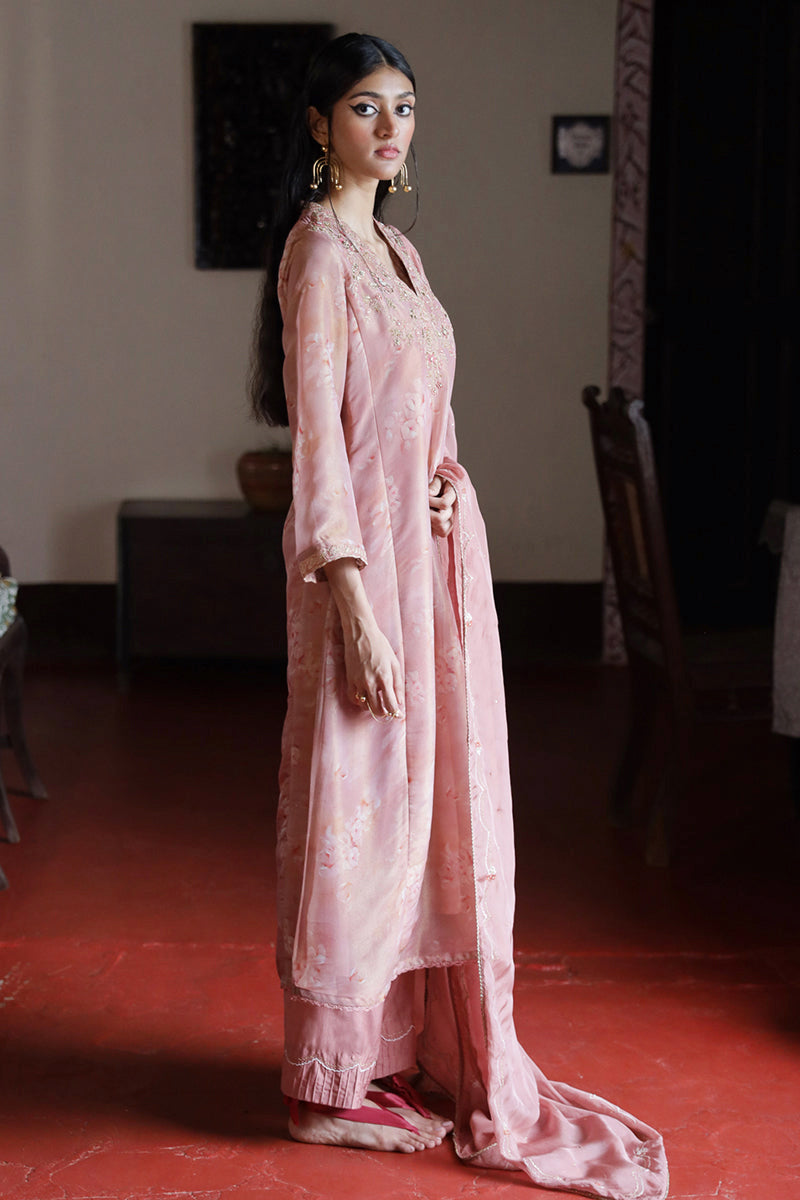 Women's Light Mahogany Tissue Silk Salwar Suit