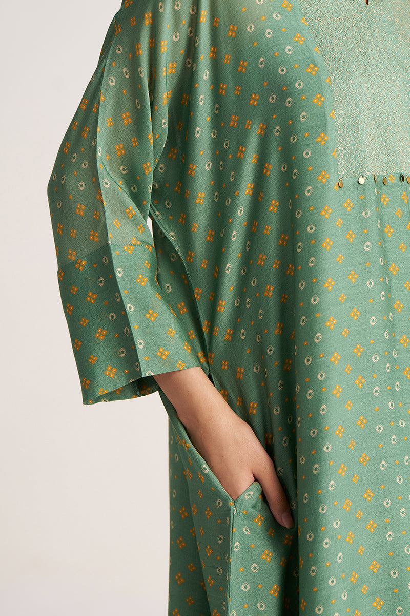 Women's Comfrey Green Bemberg Silk Co-ord Set