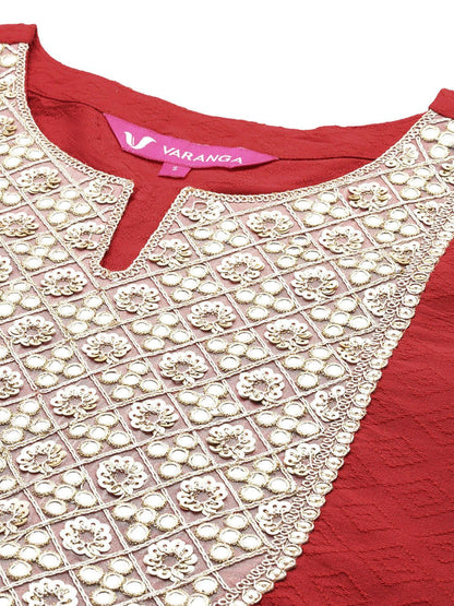 Dhiyona VA Women'sRegular Sequinned Kurta with Trousers & Dupatta