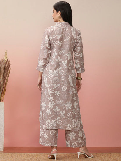 Dhiyona VA Women'sFloral Printed Kurta with Trousers
